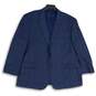 Pronto Uomo Mens Blue Plaid Notch Lapel Long Sleeve Two Button Blazer Size 52R image number 1