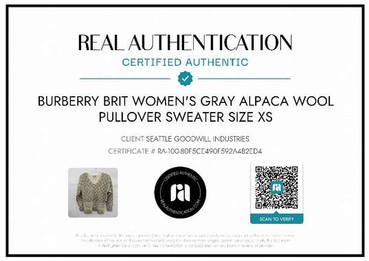 Burberry Brit Women's Gray Alpaca Wool Pullover Sweater Size XS image number 6