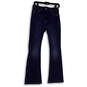 Womens Blue Denim Medium Wash Pocket Stretch Flared Leg Jeans Size 6 image number 1
