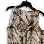 Womens Brown White Tie-Dye Scoop Neck Sleeveless One-Piece Romper Size 10 image number 3