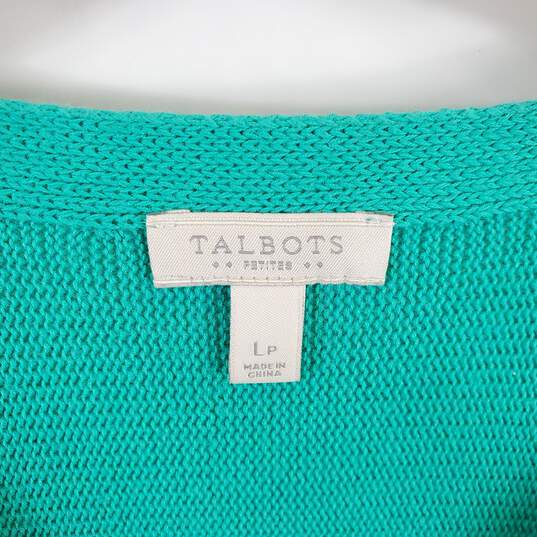 Talbots Women Green Knitted Long Sleeve Top L image number 3