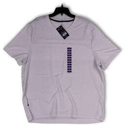NWT Mens White Crew Neck Media Pocket Stretch Pullover T-Shirt Size 2XL