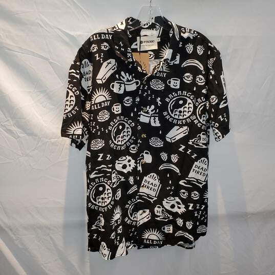 PYKNIC Full Button Up Short Sleeve Shirt NWT Size M image number 1