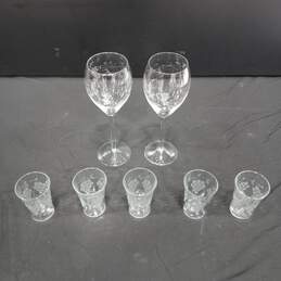 7 Pc. Vintage Etched Grape & Vine Glass Ware alternative image