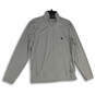 Mens Gray Embroidered Long Sleeve Full Zip Activewear Jacket Size Medium image number 1