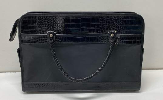 Brighton Snake Embossed Laptop Business Handbag Black image number 2