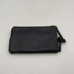 Womens Black Leather Double Corner Zipper Pockets Wristlet Wallet alternative image