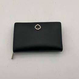 Womens Black Leather Multiple Card Holder Snap Zip-Around Bifold Wallet alternative image