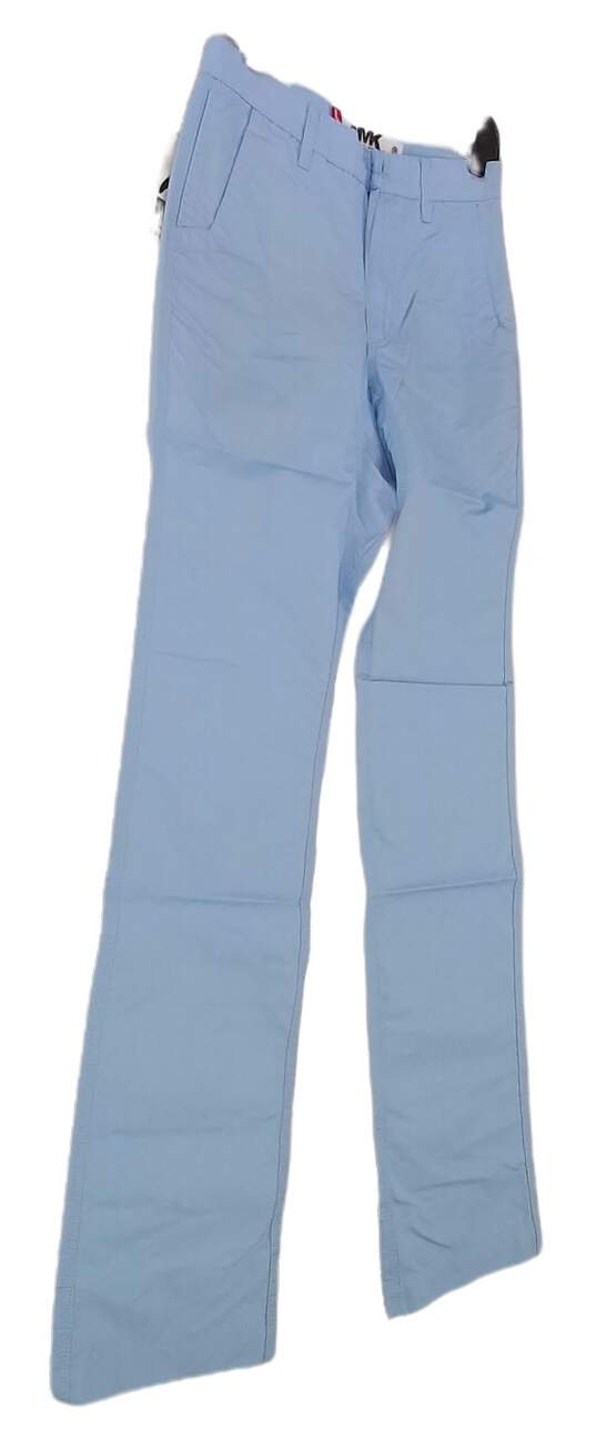 NWT Mens Blue Flat Front Slash Pockets Straight Leg Chino Pants Size 30X34 image number 2