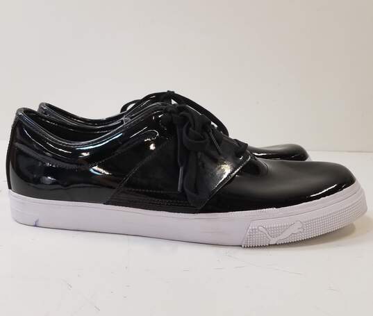 PUMA 357458 Eco Ortholite Black Shiny PVC Lace Up Low Sneakers Men's Size 13 image number 3