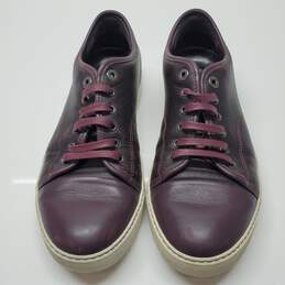 Lanvin Mens Burgundy Leather Low Top Sneakers Size 7 AUTHENTICATED alternative image