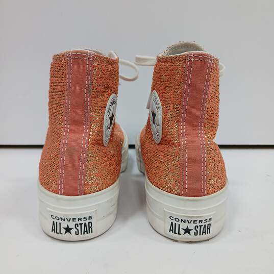 Converse Orange Sparkle Shoes Size 6.5 image number 4