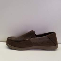 Crocs Brown Leather Men Moc Toe Loafers US 9 alternative image