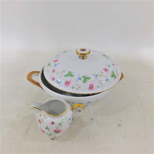 Winterling Primavera Covered China Soup Tureen Casserole Dish & Creamer West Germany image number 1