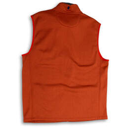 Mens Orange Fleece Sleeveless Pockets Mock Neck Full-Zip Vest Size L alternative image