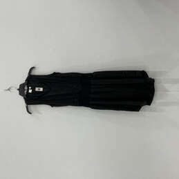 NWT Womens Black Tie Neck Sleeveless Smocked A-Line Dress Size Small