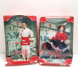 Mattel Coca-Cola Collector's Edition Bundle Lot of 2 Barbie Ken NRFB
