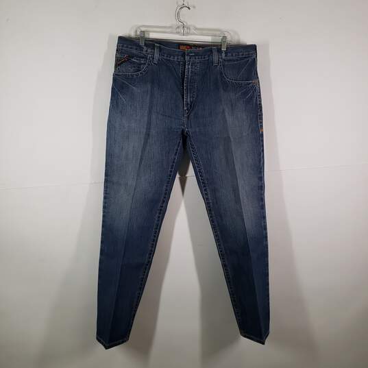 Mens Work M5 Slim Fit Denim 5 Pocket Design Straight Leg Jeans Size 40/32 image number 1