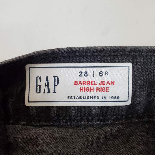 Gap Women's Black Barrel High Rise Jeans SZ 28/6R NWT image number 5