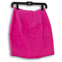 NWT Womens Pink Elastic Waist Back Zipper Straight & Pencil Skirt Size 4P