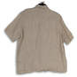 Mens Beige Spread Collar Short Sleeve Casual Button-Up Shirt Size XL image number 2