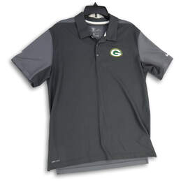 Mens Gray Green Bay Packers Sideline Team Issue Logo NFL Polo Shirt Size XL