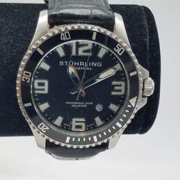 Stuhrling Swiss Diver Original 42mm WR 200M St. Steel Black Dial Date Watch 73g