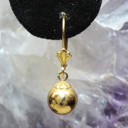 14K Yellow Gold Round Ball Bead Earrings alternative image