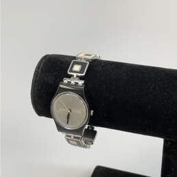 Designer Swatch Silver-Tone Water Resistant Round Dial Analog Wristwatch