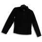 Womens Black Heather 1/4 Zip Mock Neck Pullover Activewear T-Shirt Size S image number 1