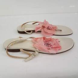 Kate Spade White Sandals w/ Flora Embellishment Size 7B