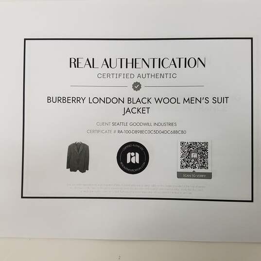Burberry London Black Wool Men's Suit Jacket image number 7
