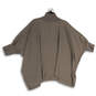 Womens Gray 1/4 Zip Mock Neck Dolman Sleeve Side Slit Pullover Sweater Sz L image number 2
