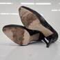 Salvatore Ferragamo Black Leather Peep Toe Stilettos Women's Size 9.5 image number 6