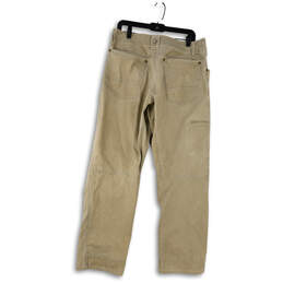 Mens Green Flat Front Pockets Straight Leg Carpenter Pants Size 34 X 32 alternative image