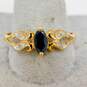 10K Yellow Gold Marquise Sapphire Diamond Accent Ring 1.9g image number 2