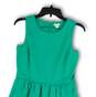 Womens Green Round Neck Sleeveless Back Zip Fit & Flare Dress Size Small image number 3