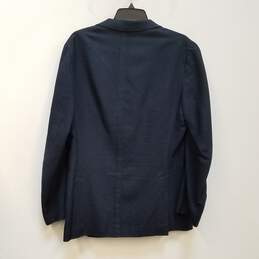 Mens Blue Long Sleeve Single Breasted Pockets Two-Button Blazer Size M alternative image