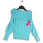 NWT Lilly Pulitzer Womens Blue Off The Shoulder Neck Pullover Sweater Size XXS image number 1