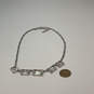 Designer Swarovski Silver-Tone Crystal Cut Stone Lobster Clasp Bib Necklace image number 3