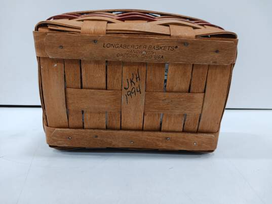 Longaberger JKH 1994 Woven Basket With Lining image number 4