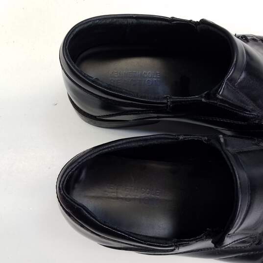 Kenneth Cole Reaction Slick Deal Black Faux Leather Slip On Loafers Shoes Men's Size 9.5 M image number 3