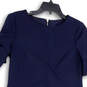 Womens Blue Round Neck Flutter Sleeve Back Zip Pencil Dress Size 6 image number 3