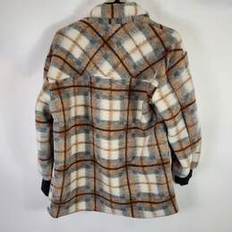 Blank NYC Women Brown Plaid Over Coat XS NWT alternative image
