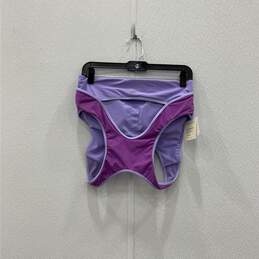 NWT Fabletics Womens Purple Impact Shine Pullover Shorts Sports Bra Size M