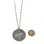Designer Lucky Brand Silver-Tone Rhinestone Chain Round Pendant Necklace image number 2