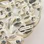 Vintage Romantic 925 Etched Hoop Earrings & Floral Scrolled Oval Brooch 12.4g image number 7