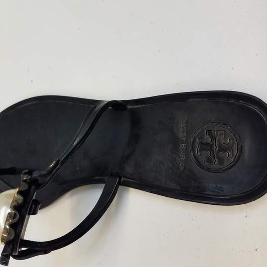 Buy the Tory Burch Melody Pearl black jelly sandals size 7 | GoodwillFinds