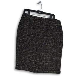 Ann Taylor Womens Purple Black Flat Front Back Zip Straight & Pencil Skirt Sz 12 alternative image