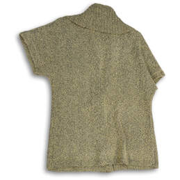 NWT Womens Gray Knitted Short Sleeve Shawl Collar Cardigan Sweater Size XL alternative image